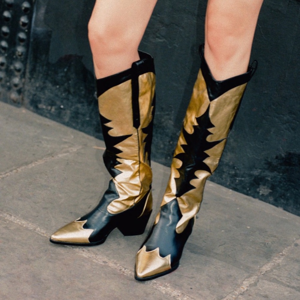 Nasty gal contrast cowgirl boots
